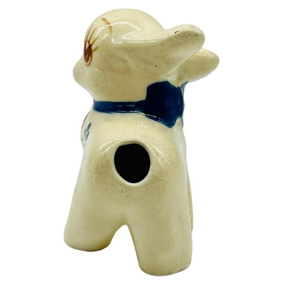 Vintage Sheep Lamb Cotton Tail Cotton Ball Dispenser Holder Art Pottery - Picture 4 of 8